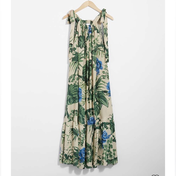 & Other Stories Gathered Sleeveless Midi Dress - Size 12 - Picture 6 of 9